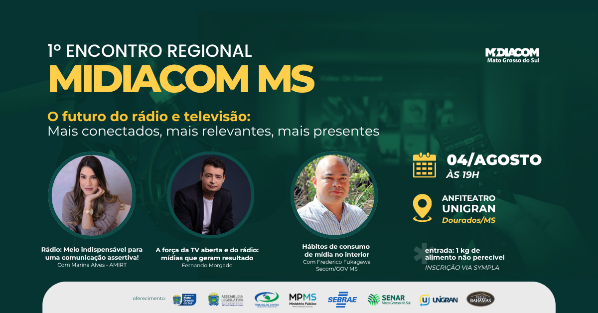 Dourados sedia 1º Encontro Regional de Rádio e TV promovido pela MIDIACOM MS